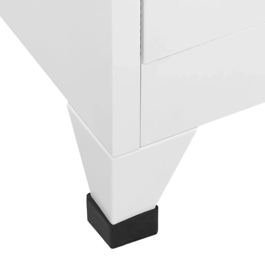 Armadietto con Serratura Bianco 90x45x180 cm in Acciaio 339812