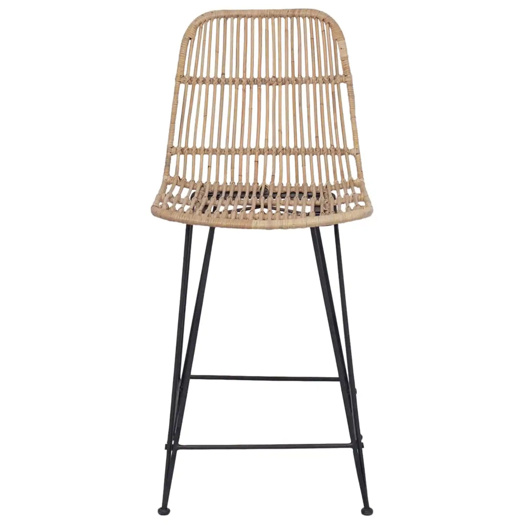Sgabello da bar 2 pcs Naturale 44 x 54 x 96 cm Rattan e acciaio 42033208