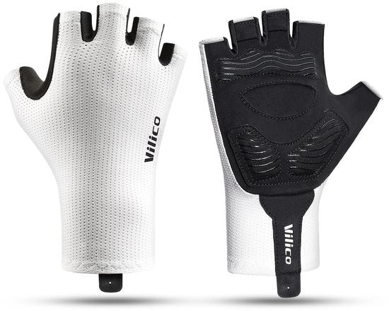 Manopole con dita semicircolari - L - adatte per lunghezza palmo mano 19 cm - adatte per larghezza palmo mano 9 cm - adatte per bicicletta, sport quotidiano, ecc. - manopole fitness - antiscivolo, resistente all'usura, assorbimento shock