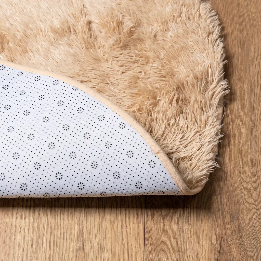 Tappeto Shaggy a Pelo Lungo NAVARRA Beige 100x100 cm poliestere 4102893