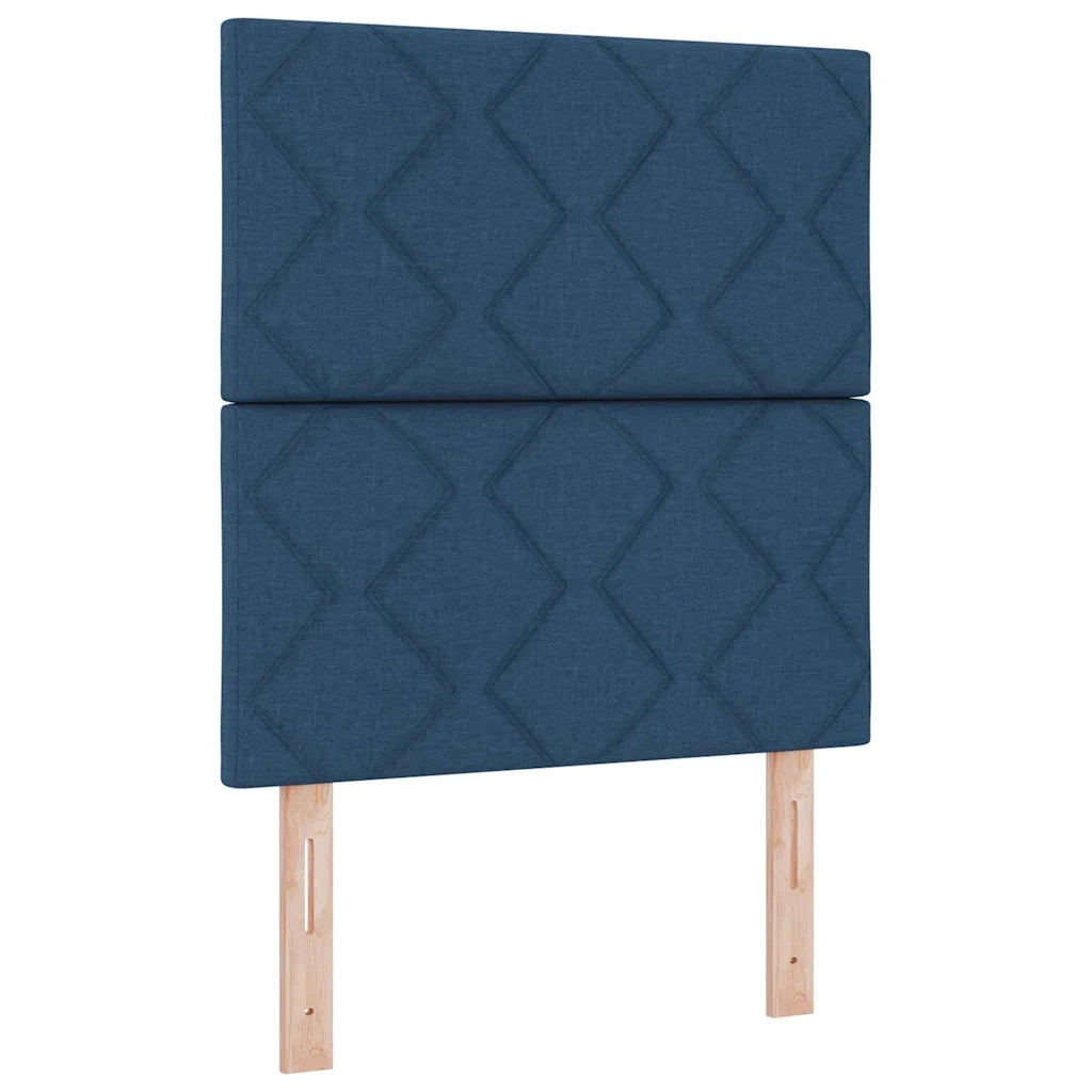 Letto a molle con materasso Blu 140 x 200 cm Tessuto