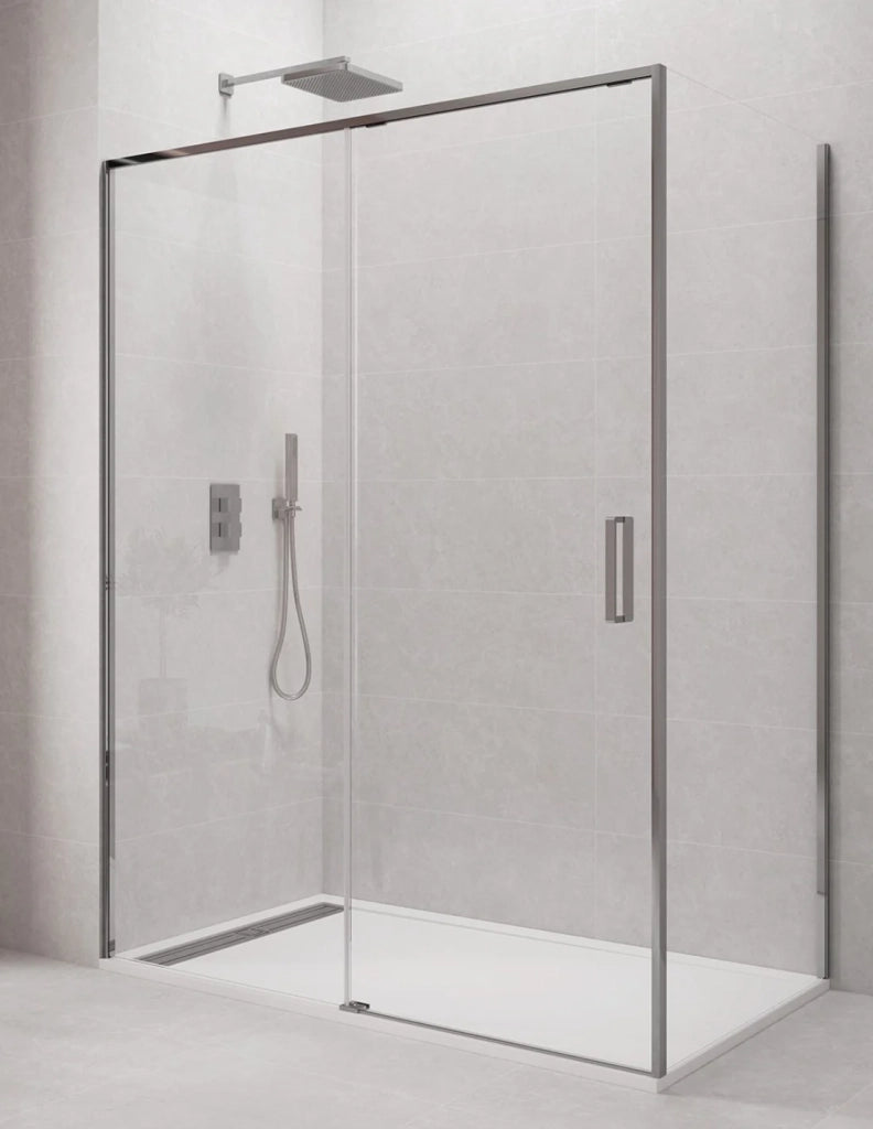 Box doccia ABANTE (TWENTY) 1+1 con lato fisso laterale 150x80 cm Cromo