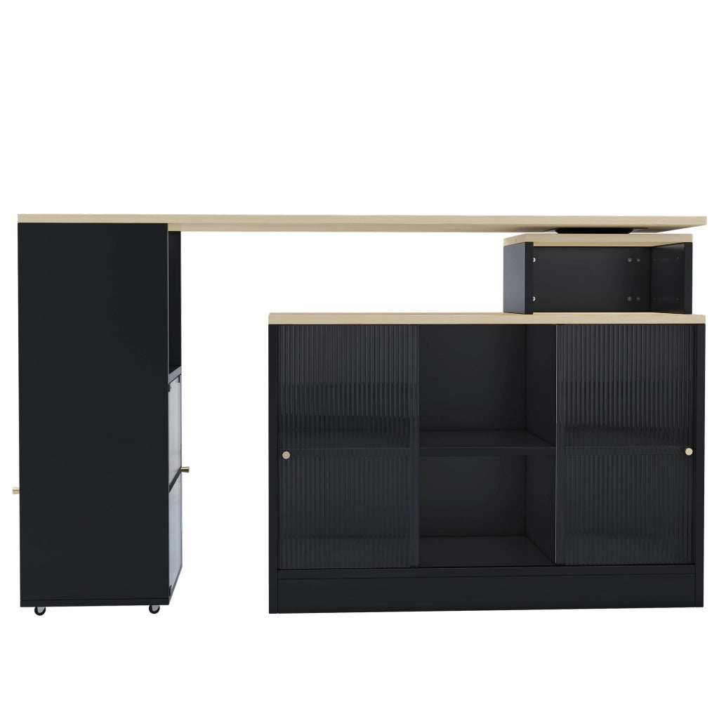 Tavolo Bar Allungabile con Vano ¨C MINIMAL ¨C Nero, Rotondo, Salvaspazio