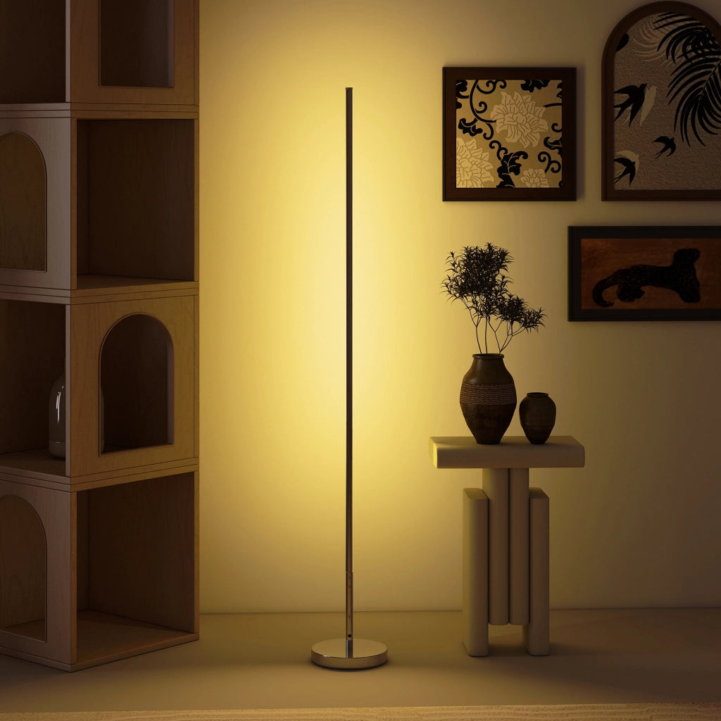 Lampada da Terra LED 150 cm Regolabile con Telecomando ¨C Xylo ¨C Argento