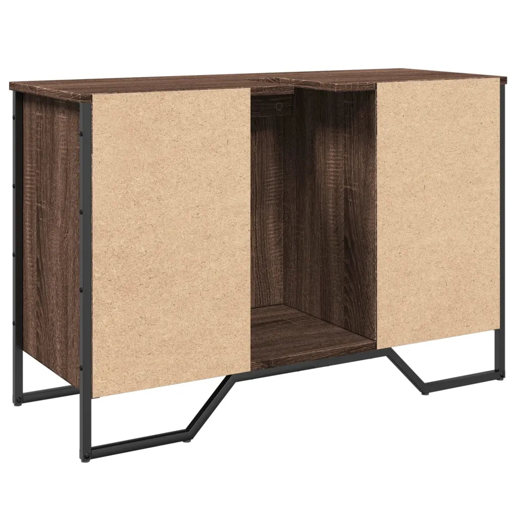 Mobile bagno moderno con vano contenitore 91 x 35 x 60 cm legno composito marrone 02_0049582