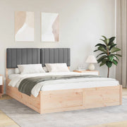Letto con Testiera Rivestita-Struttura Letto con Testiera Grigio scuro 150 x 200 cm 939366