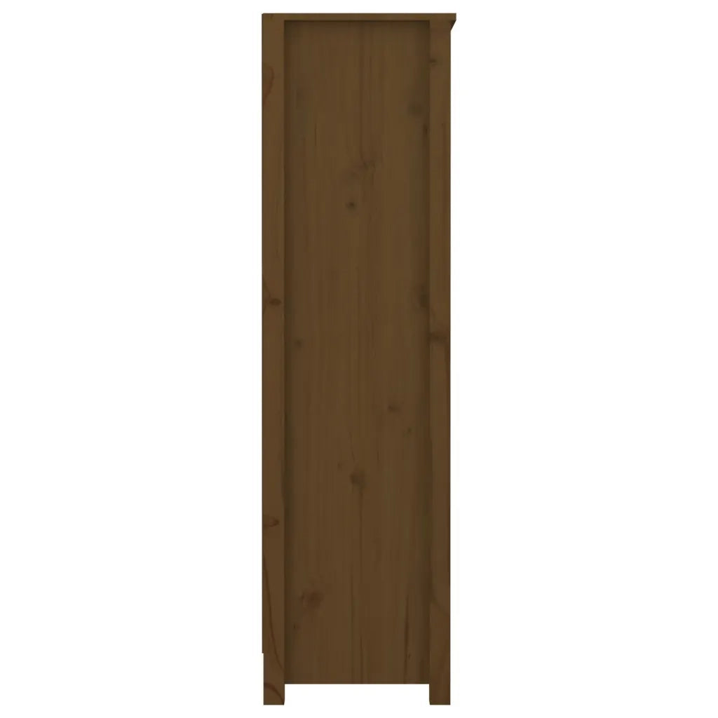 Libreria-Scaffale per Libri-Mobile di Stoccaggio Marrone ambra 80x35x126 cm in Legno Massello di Pino