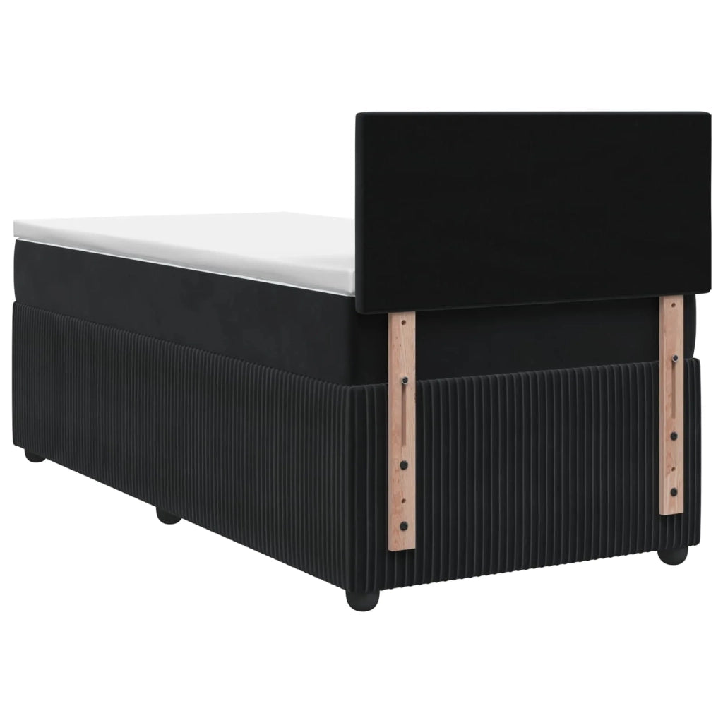 Letto box spring con materasso Nero 90 x 200 cm Velluto 3453067