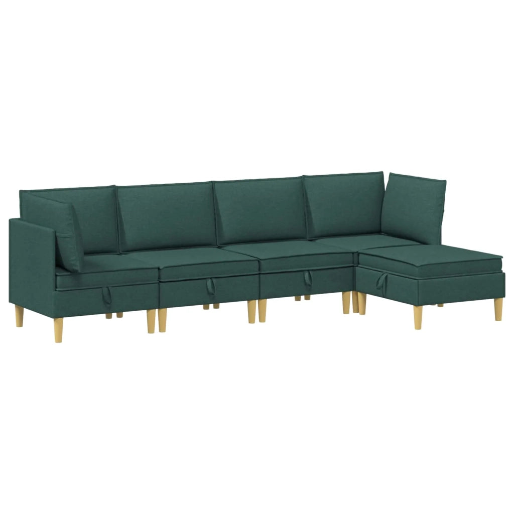 Set di mobili per il soggiorno 5 pcs Verde Scuro Tessuto 3413701