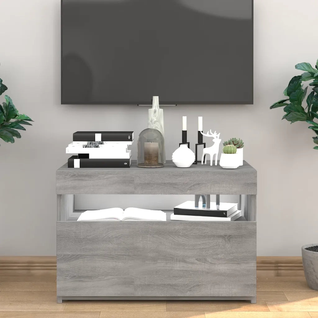 Mobile TV | Armadietto TV | Mobile Porta TV con Luci LED Grigio Sonoma 60x35x40 cm