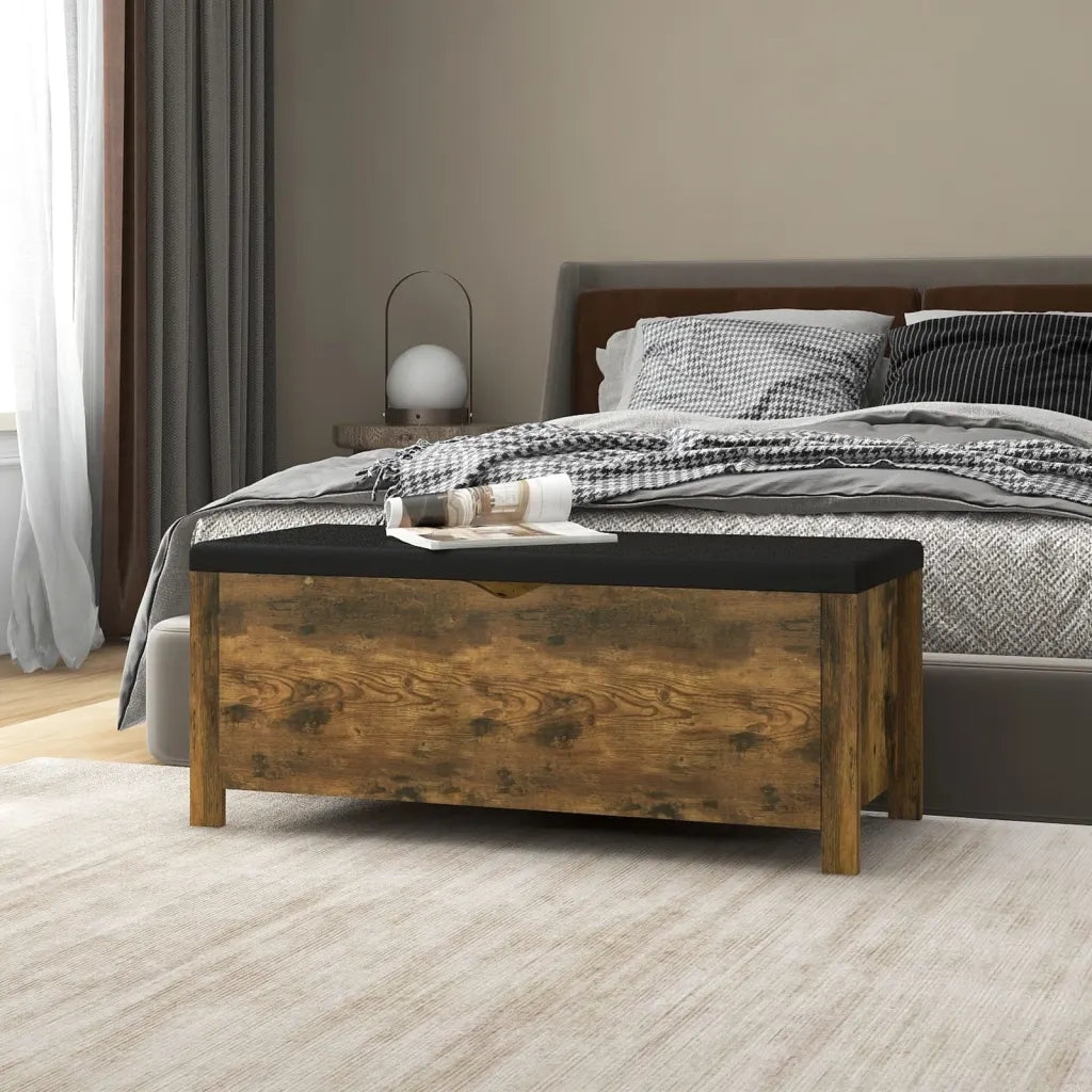 Contenitore con Cuscino Rovere Fumo 105x40x45cm Multistrato 326776