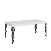 Tavolo allungabile 90x180/284 cm Karamay telaio Antracite - Bianco Frassino
