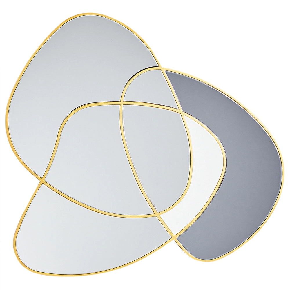 Specchio da parete in vetro oro MDF 99 x 89 cm Forma irregolare