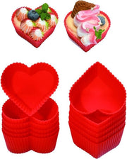 Forme per torta in silicone 20 pz – Forma a cuore 7x4,5cm, antiaderente