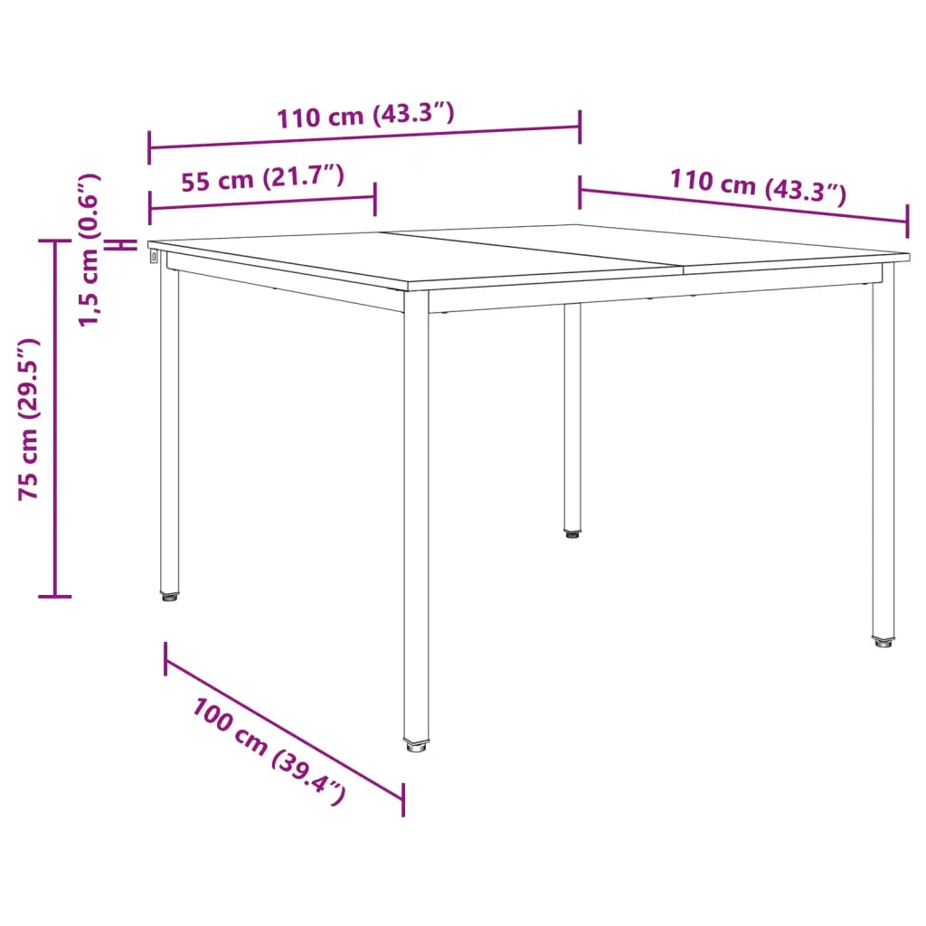 Tavoli da pranzo 110 x 110 x 75 cm METALLO 892642