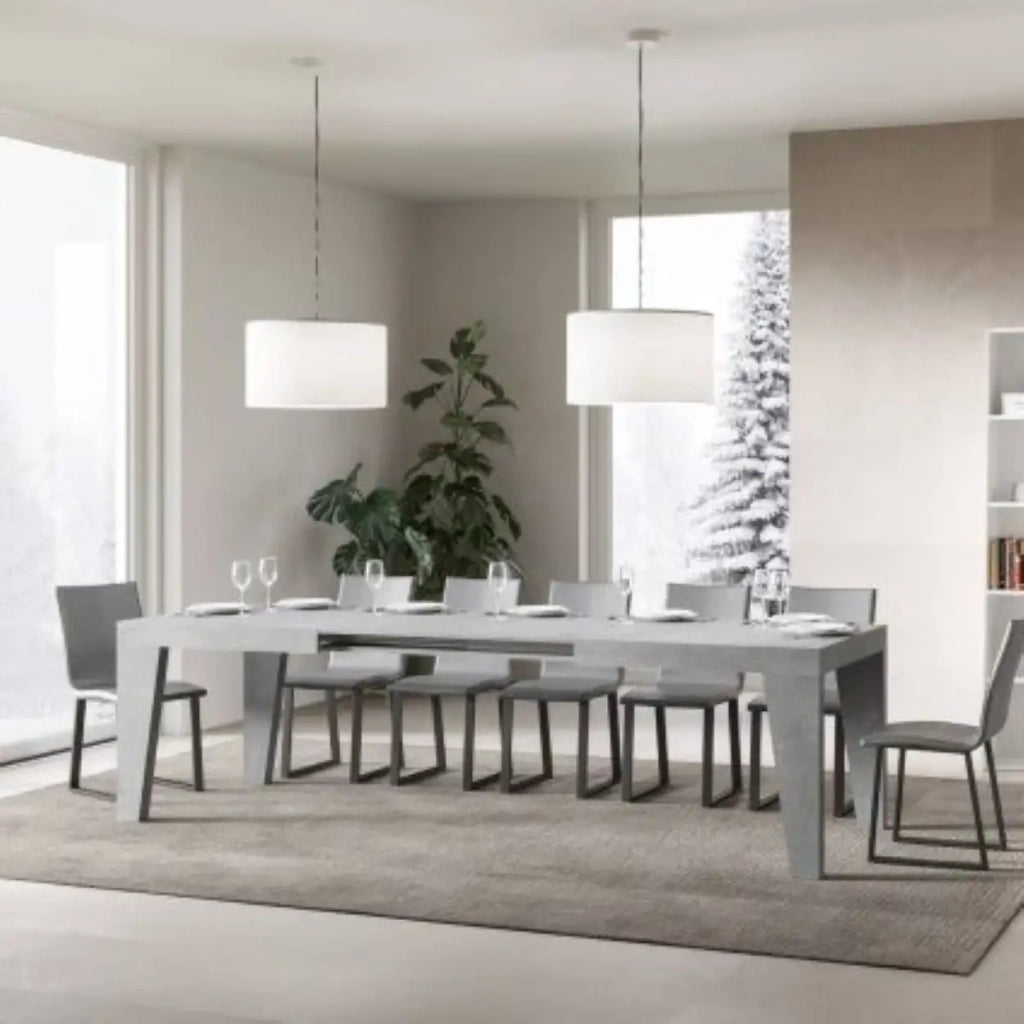 Tavolo allungabile 160/420x90 cm Naxy colore cemento