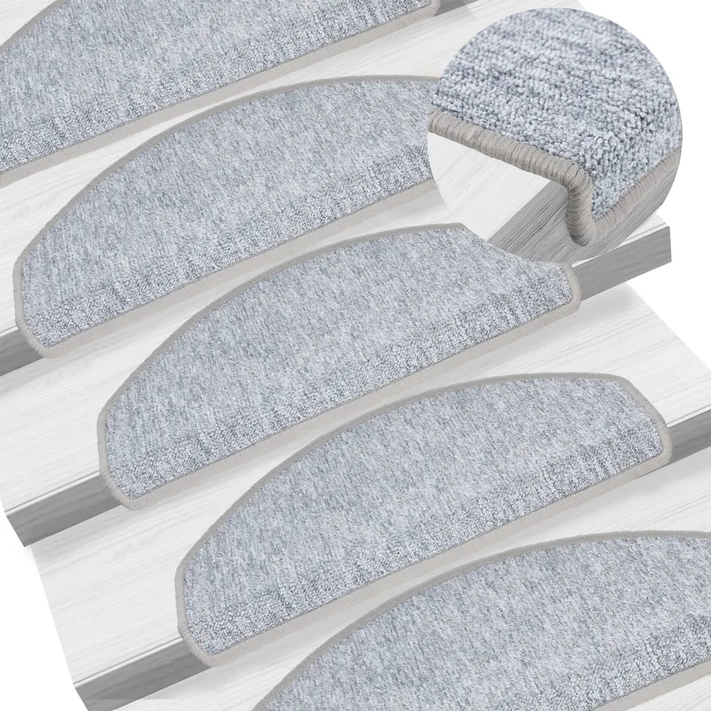 Tappetini per scale 10 pz | Gradini per Scale 65x24x4 cm Grigio chiaro Semicircolari Grandi
