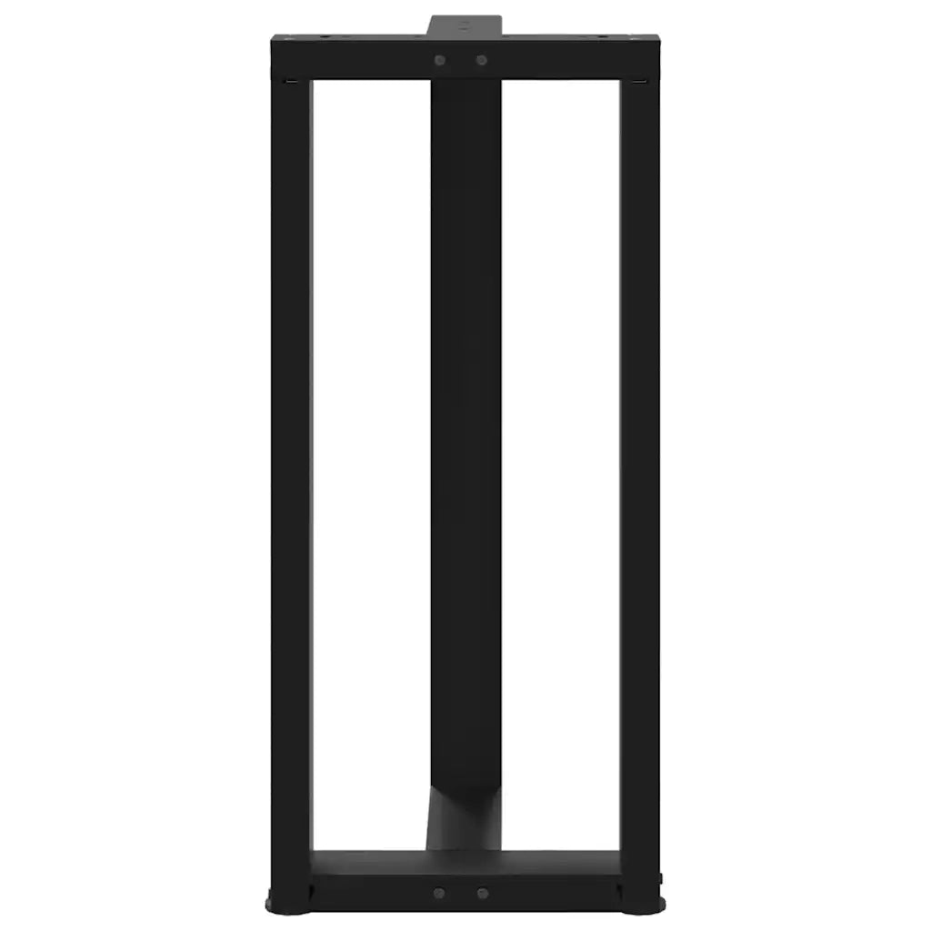 Gambe per tavolo da bar a forma di T 2 pz nere 50x35x(90-91) cm in acciaio 4013076