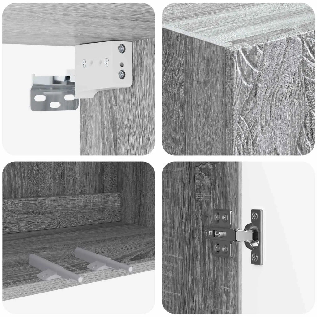 Armadietto a Muro | Mobiletto a muro Sonoma grigio 66 x 34,5 x 90 cm