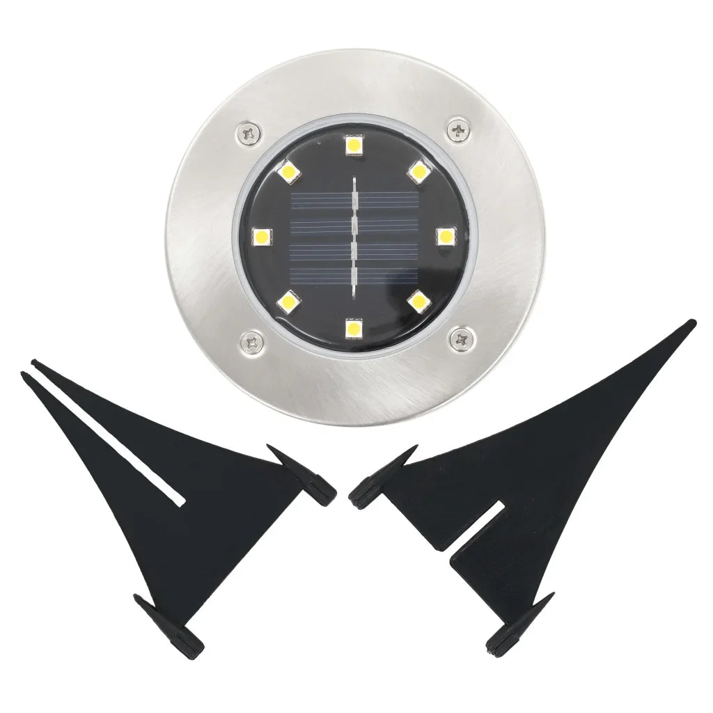 Set di 8 luci solari da giardino impermeabili con accensione automatica 12 x 13 cm PP nero 02_0045895