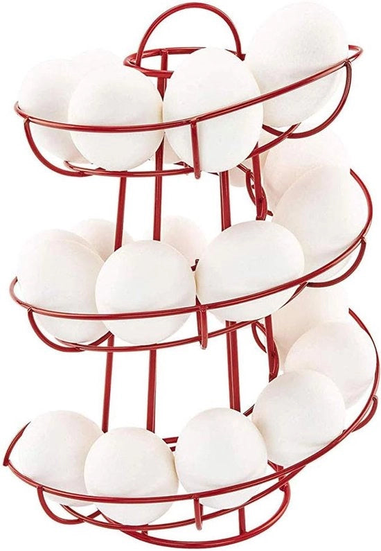 Organizzatore di Uova a Spirale, Display per Contenitore di Uova per Cucina (Rosso) - Contenitore per Uova - Mobile per Magazzino - Adatto per Uova.