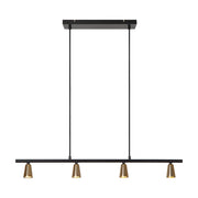 Lampada a sospensione TIANA 4xGU10 nera champagne Lucide