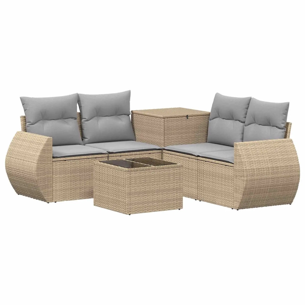 Set di divani 6 pz Beige e Grigio Chiaro 3447523