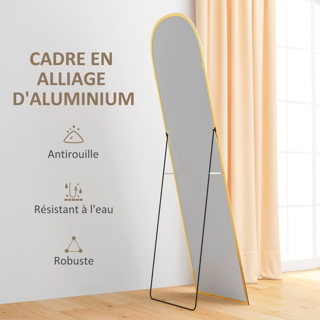 Specchio da Terra Rettangolare ¨C Xylo ¨C Cornice Alluminio Dorato 50x161,5cm
