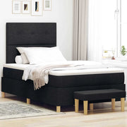 Letto a molle con materasso Nero 120 x 190 cm Tessuto