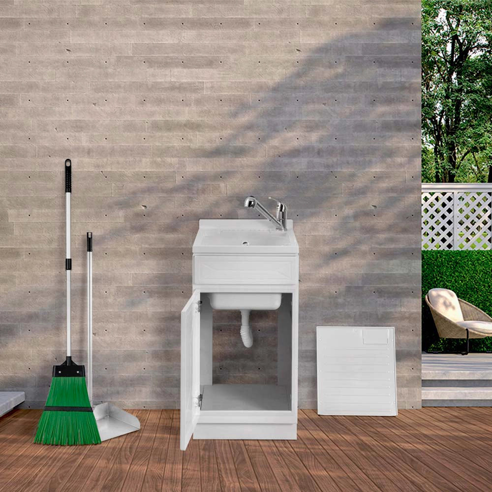 Mobile Lavatoio in Kit 45x60 cm con Vasca in Resina colore Bianco