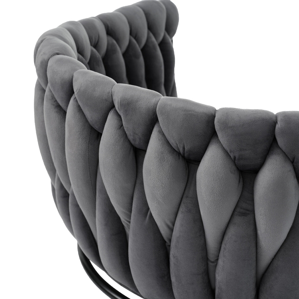 Set di 2 sedie da pranzo girevoli con rotazione 360 e schienale ergonomico; seduta imbottita in velluto grigio