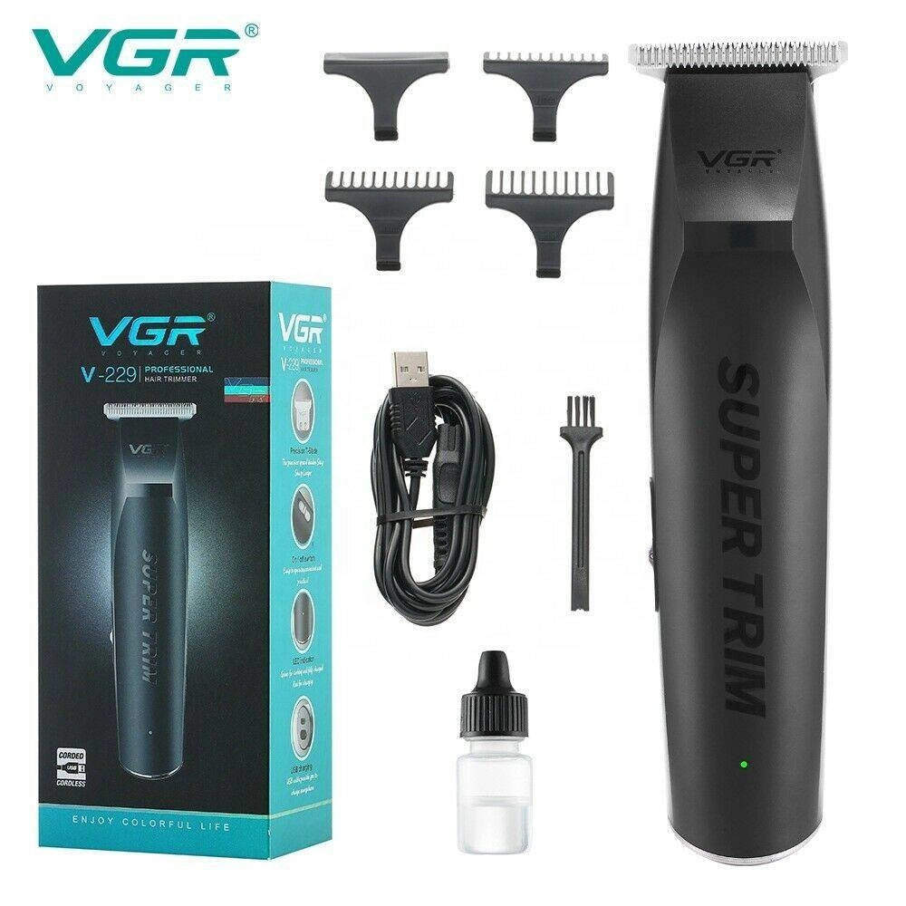 Trade Shop - Trimmer Regolabarba Elettrico Professionale Ricaricabile Vgr V-229 Senza Fili -
