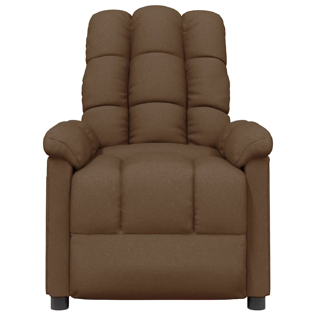 Poltrona Massaggiante Reclinabile Marrone in Tessuto cod mxl 51166