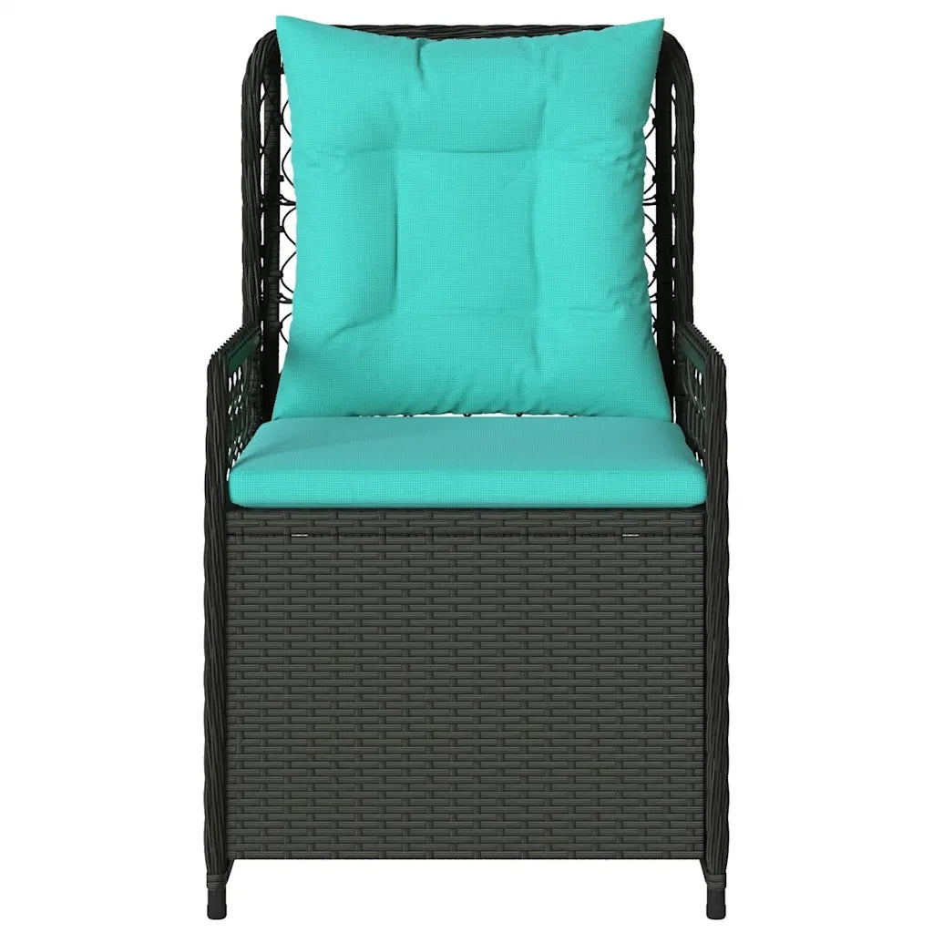 Sedie da giardino reclinabili 2 pz in Polyrattan Nero 368669