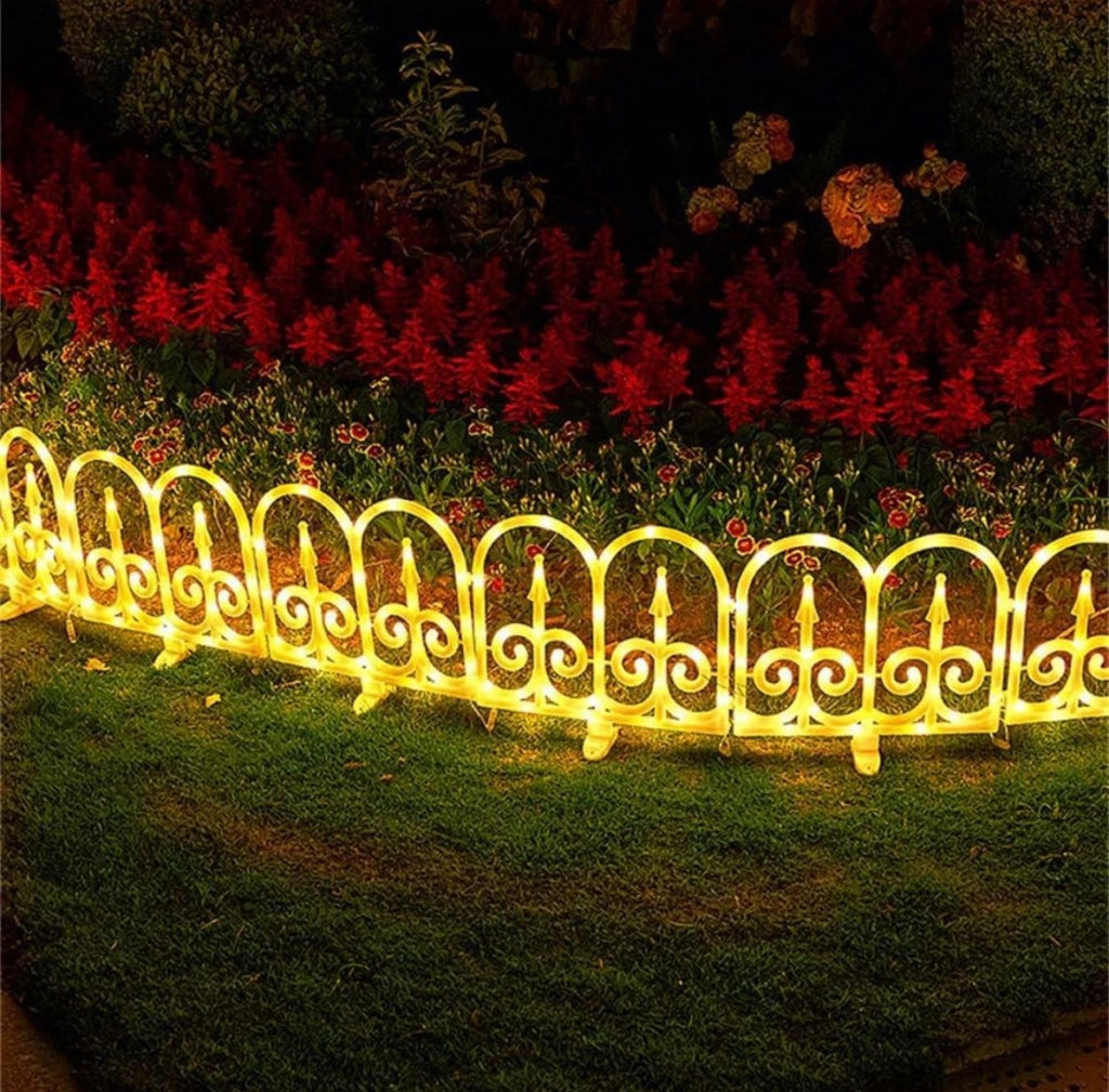 Recinzione luminosa natalizia 288 LED bianco caldo IP44 8 metri per interno ed esterno – decorazione natalizia elegante e resistente con giochi di luce