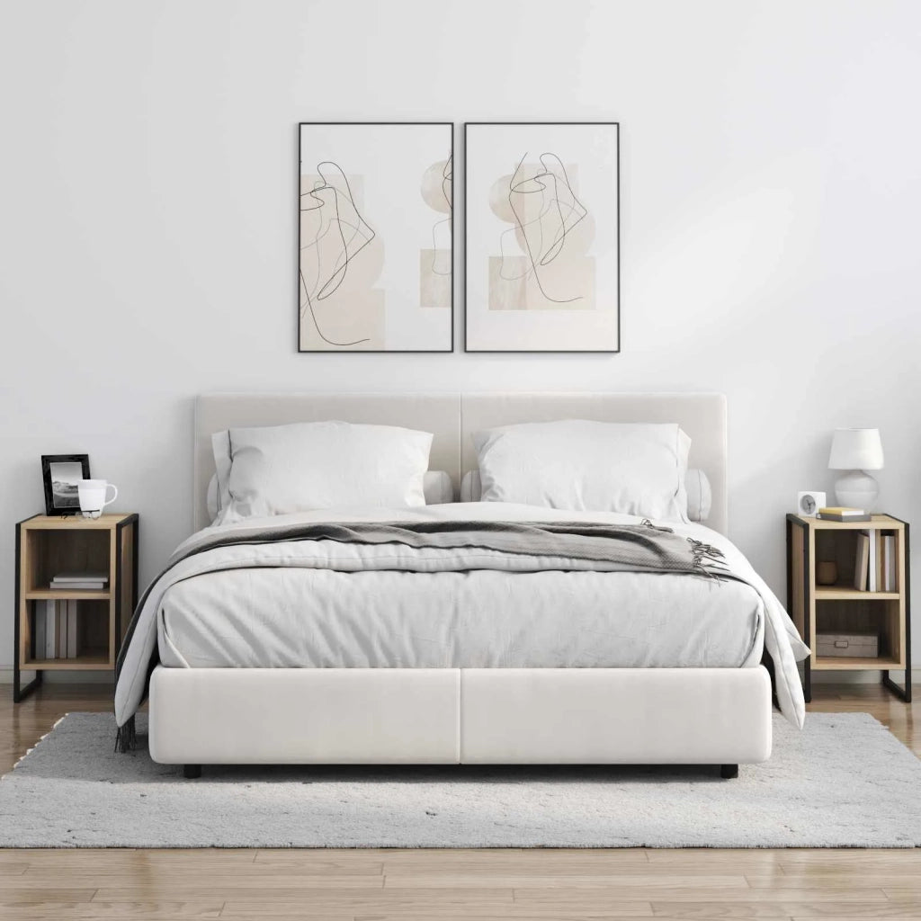 Comodino 2 pcs Sonoma 39.5 x 30 x 50 cm Legno multistrato 886633