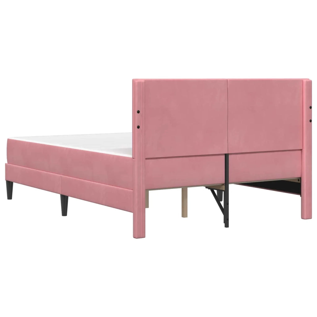 Struttura letto con materasso Rosa 140 x 200 cm Velluto 3415057