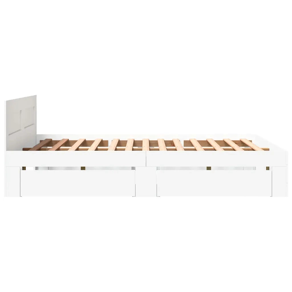 Struttura del letto 2 pcs Bianco 150 x 200 cm Legno multistrato 3402858