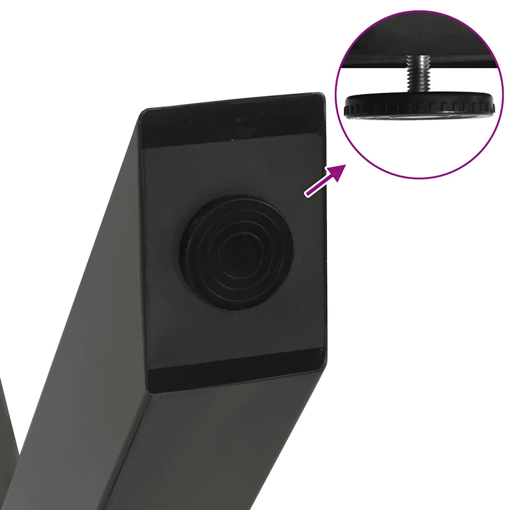 Gambe per Tavolino da Caff¨¨ a Forma di X 2 pz | Piede del tavolo Antracite 28x(42-43) cm Acciaio