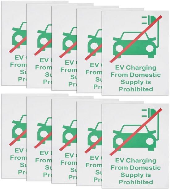 10 Stuks EV Auto Oplaadsticker - PVC Oplaadindicator - Duurzaam e Weerbestendig - A5 Formato - Per la Casa e il Parcheggio - Visivamente e Informativo