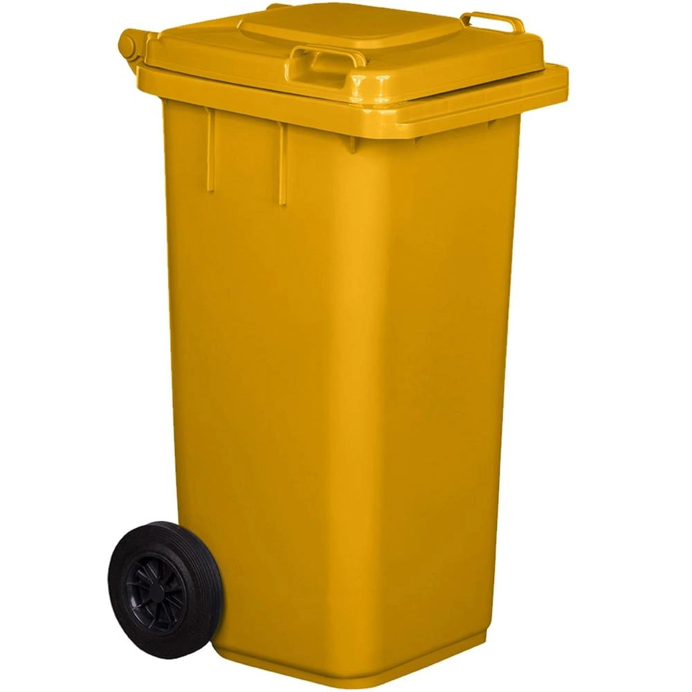 Pattumiera Bidone Portarifiuti per Raccolta Differenziata 120 Litri Colore GIALLO