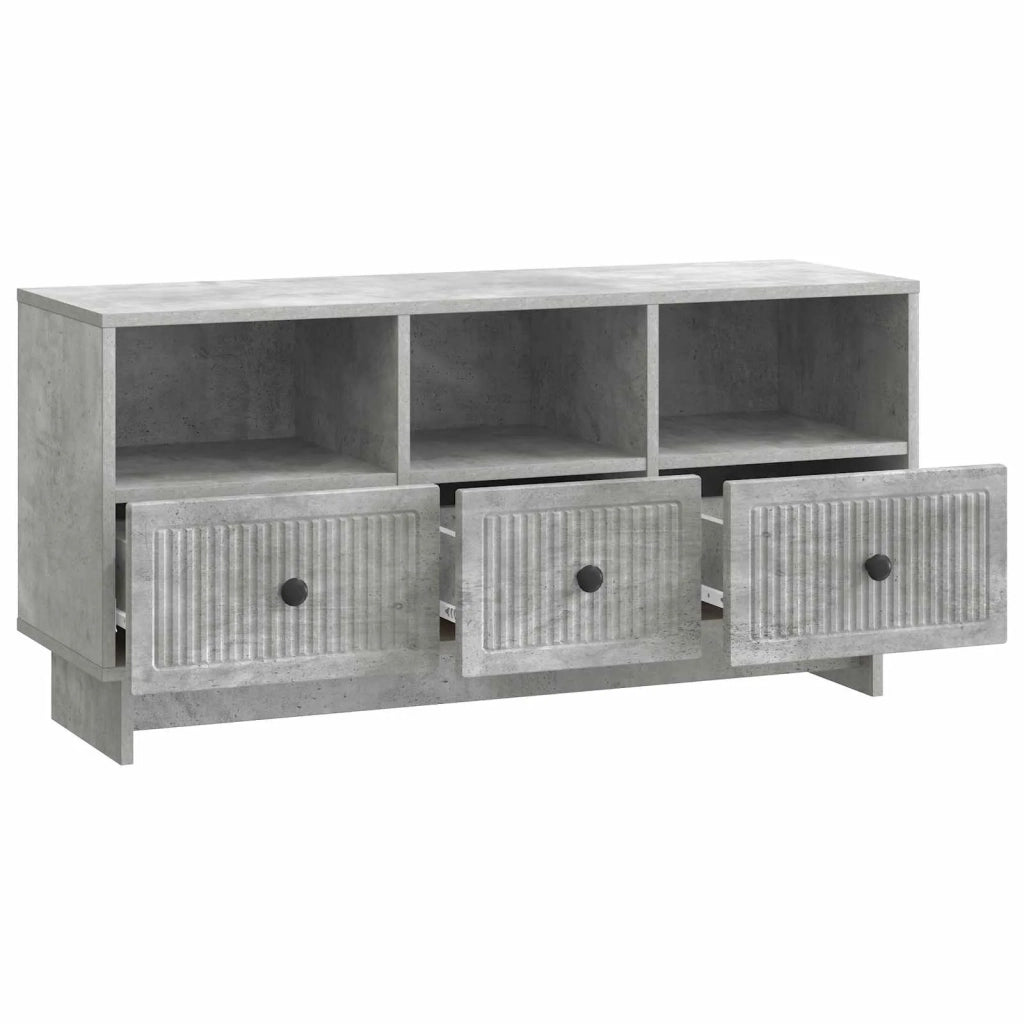 Mobile TV con cassetto-Credenza per TV Grigio Cemento 102 x 34,5 x 50 cm 687771