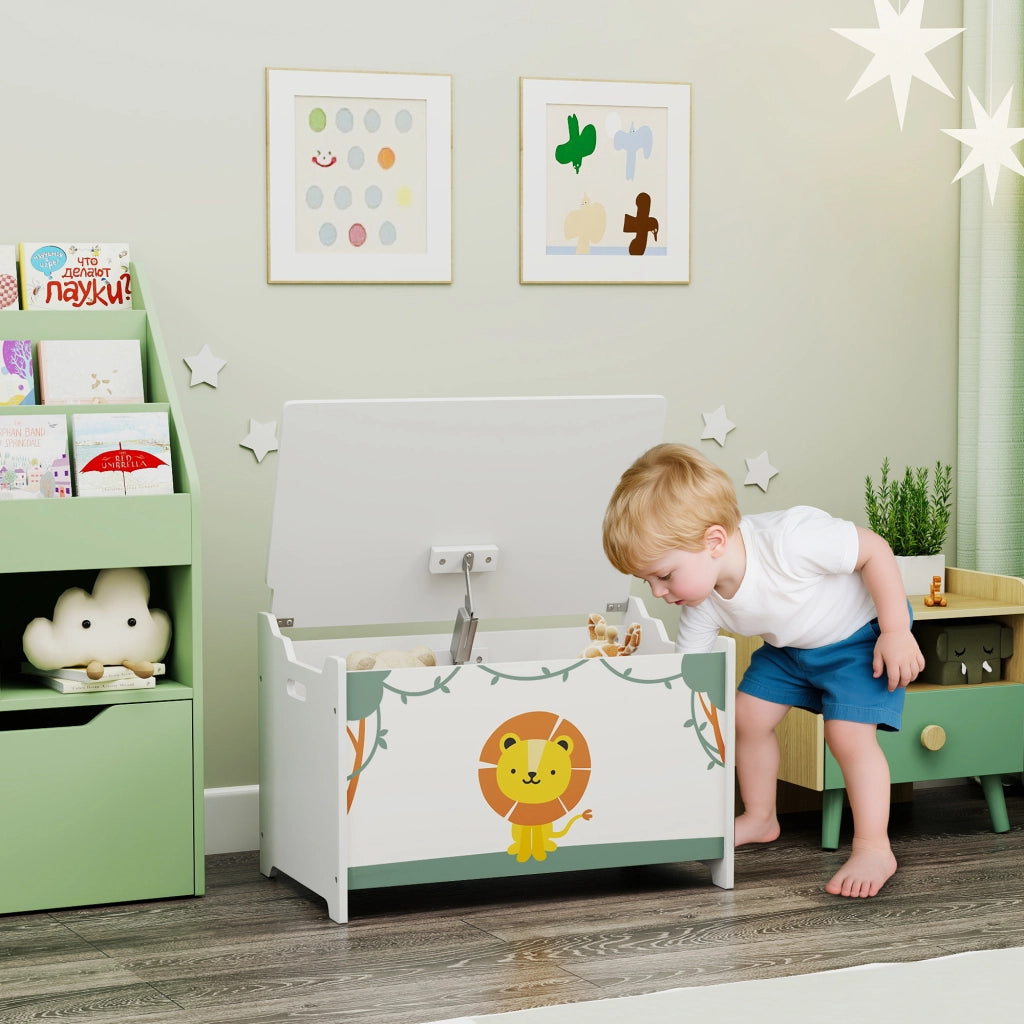 Cassa per giocattoli ¨C Minimal ¨C Verde 53L con tapa abatible e pistone a gas