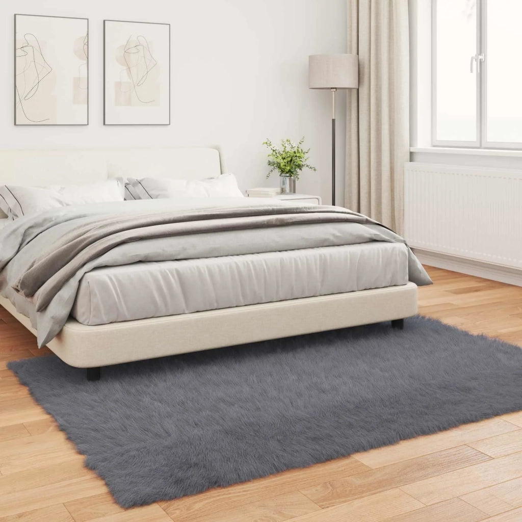 Tappeto in finta TAFALLA Antracite 160 x 230 cm Poliestere 42021594