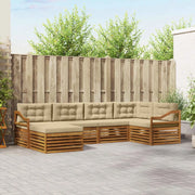 Set di divani da esterno con cuscino 6 pcs Naturale e Beige 3373758