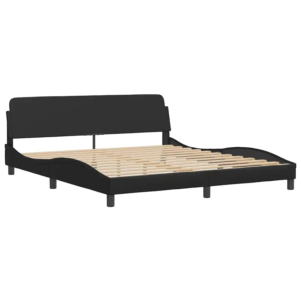 Giroletto senza Materasso Hvar Nero 180x200 cm in Similpelle