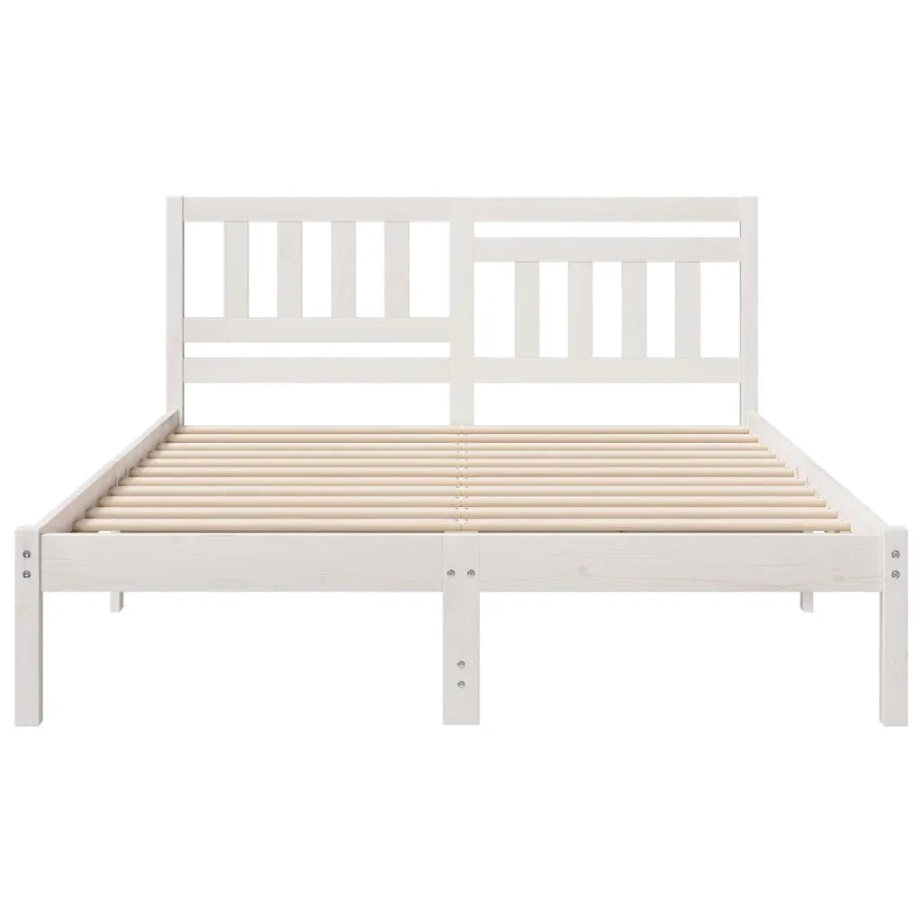 Struttura del letto-Giroletto-Rete del Letto Bianco 135 x 190 cm Pino massello 567628