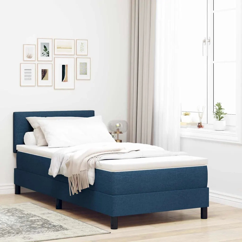Letto a molle con materasso con led Blu 100 x 200 cm Tessuto 3342190