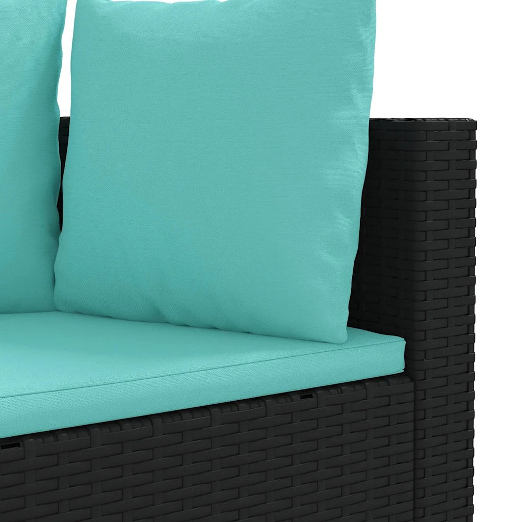 Set Divani da Giardino con Cuscini 8 pz Nero in Polyrattan 3308388