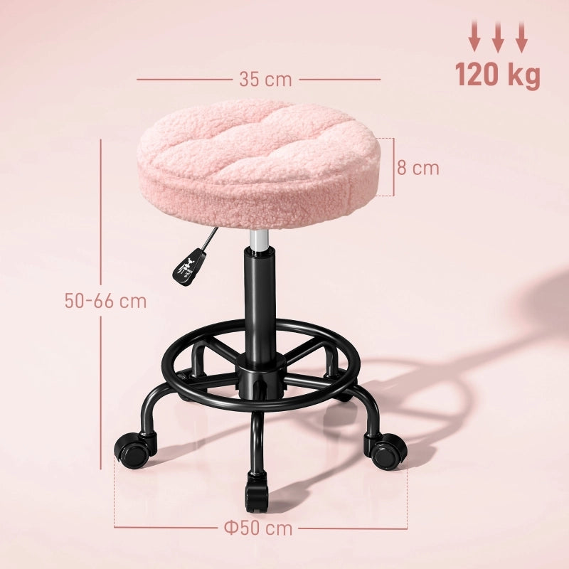 Sgabello con ruote regolabile in altezza, sgabello girevole 50-66 cm, sgabello da lavoro girevole a 360¡ã, sgabello da ufficio, sgabello per ufficio,